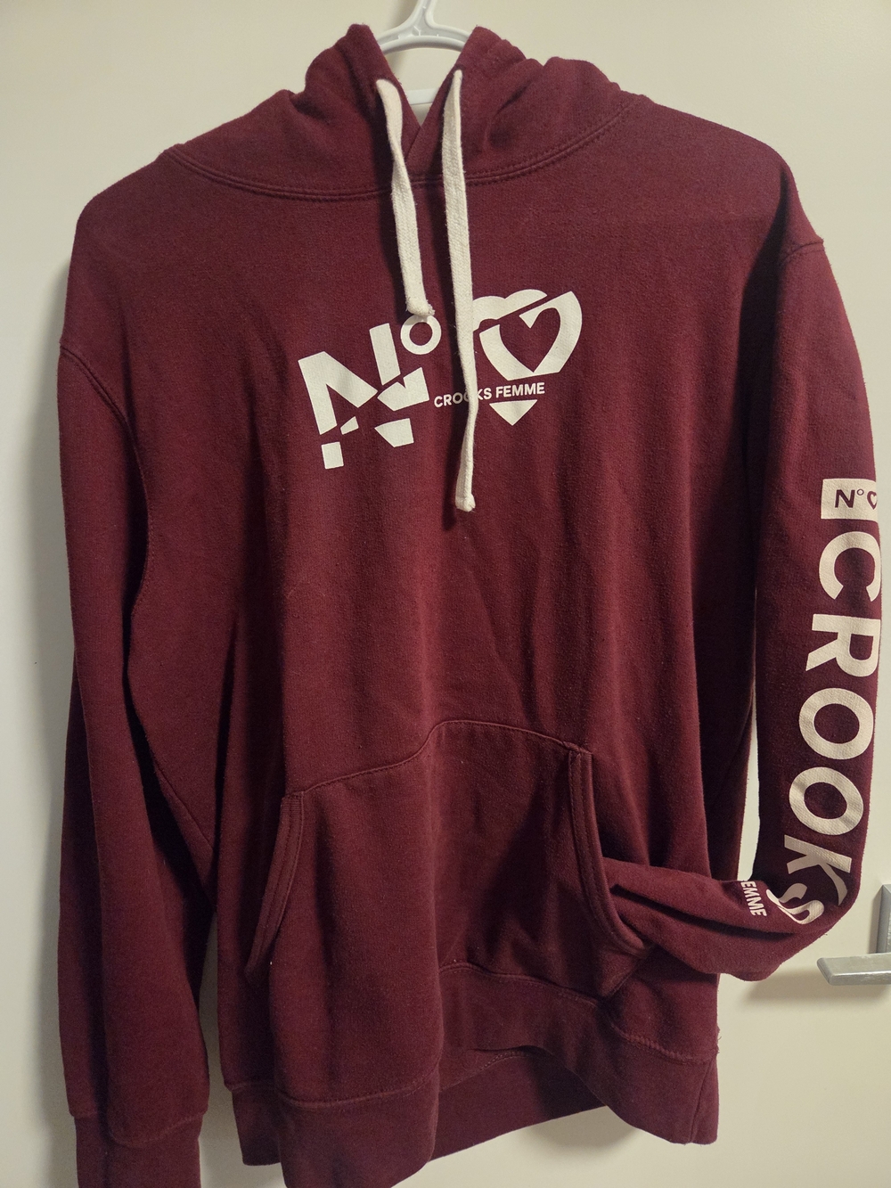 Crooks & Castles Maroon Hoodie with White Logo